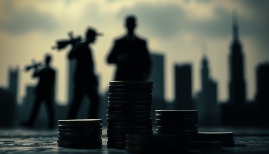 Abstract image of shadow banking concept with financial symbols.