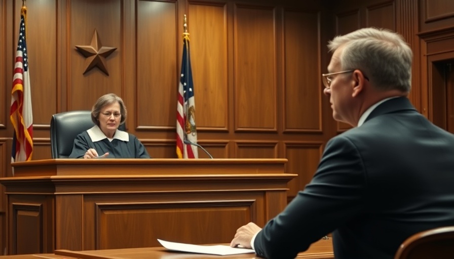 Bexar County courtroom scene with judge and defendant.