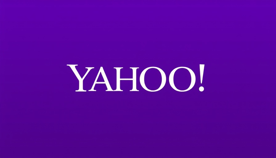 Yahoo logo on a vibrant purple background
