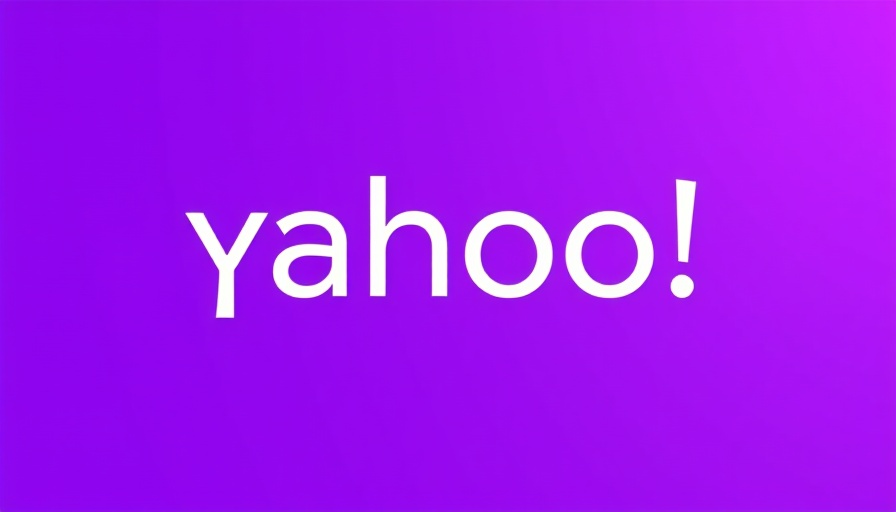 Yahoo logo on purple background