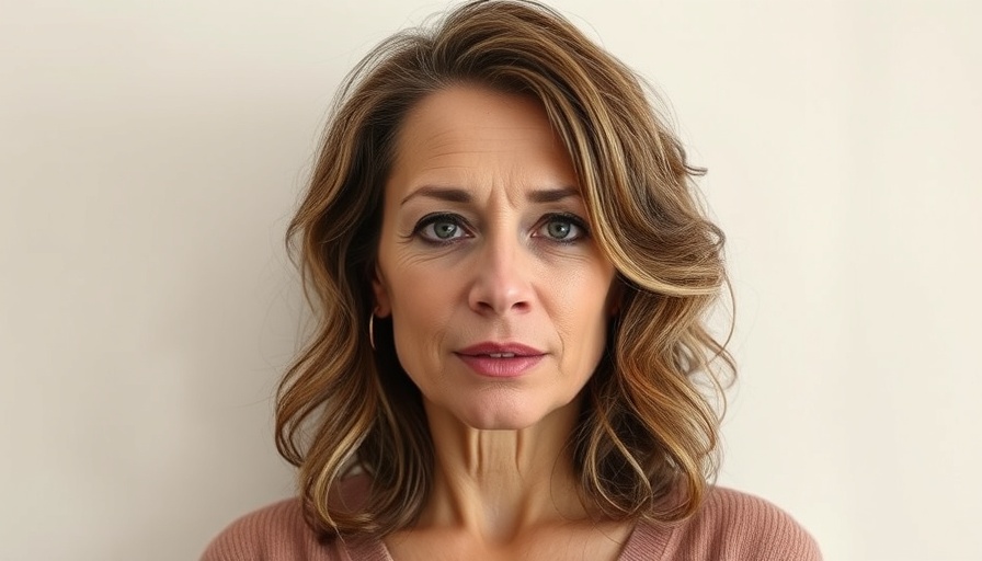 Middle-aged woman's portrait taken with soft lighting against a plain wall.