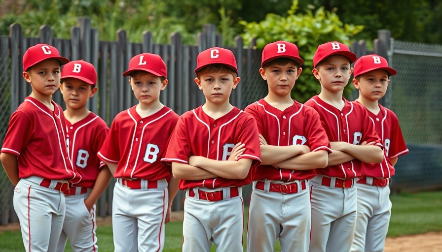 Little league players appearing concerned outdoors, fundraising theft context.