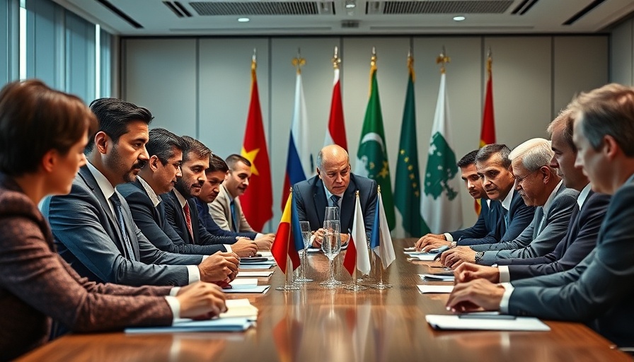 Diplomats in India-US strategic partnership talks at a conference table.