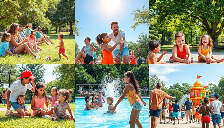 Vibrant collage of summer activities in Houston for things to do.