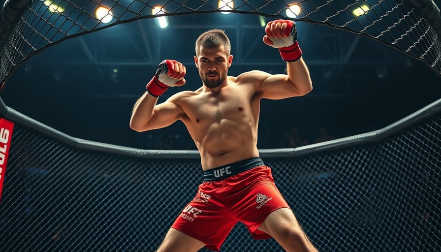 UFC fight schedule: Fighter preparing strike in the octagon.