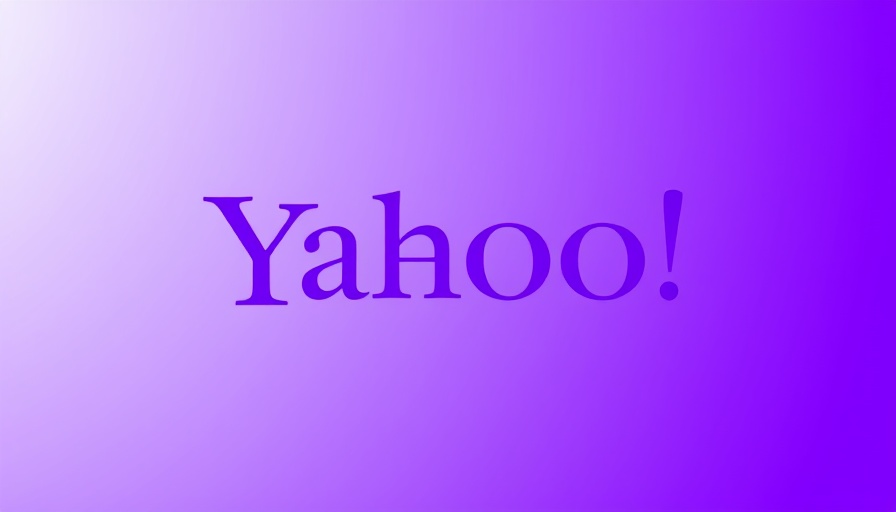 Vibrant Yahoo logo on a purple gradient background.