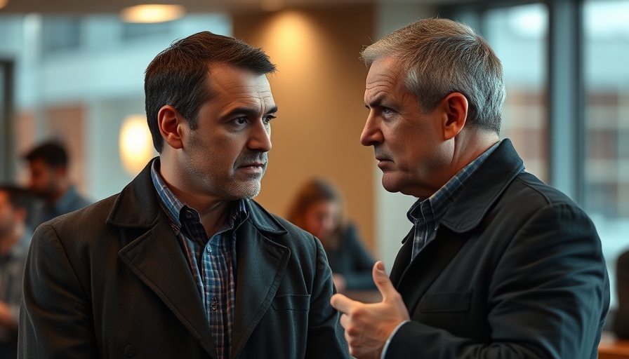 Two men in a news discussion about DCA aircraft collision accountability.