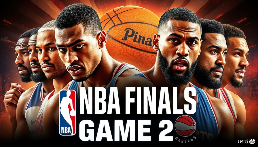 Intense NBA Finals Game 2 collage with players.