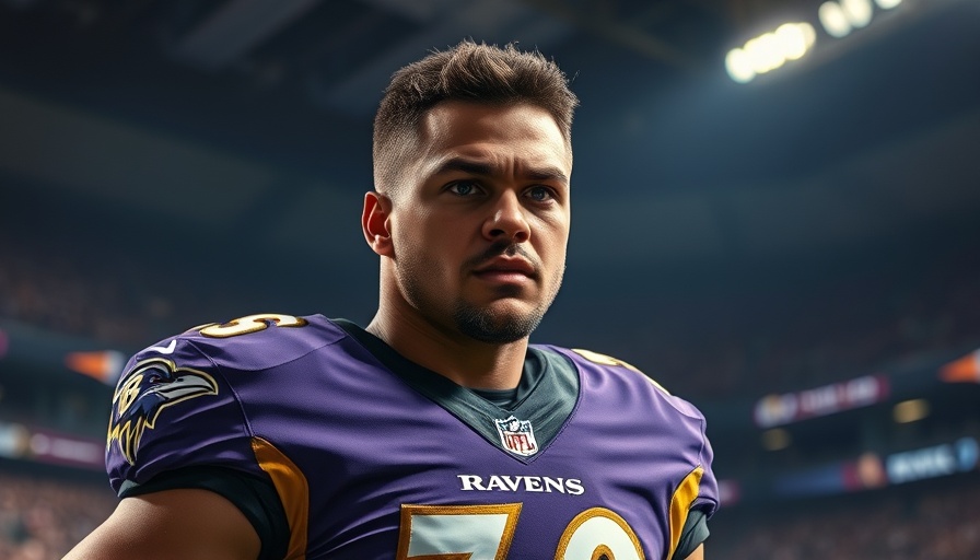 Ravens lineman in the stadium focused, Ravens lineman's divorce battle.