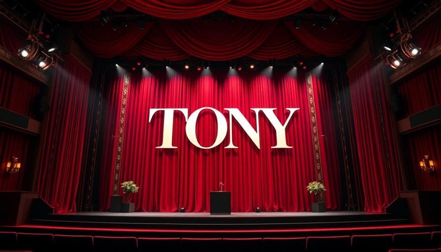 Sophisticated backdrop at 2025 Tony Awards winners list presentation.