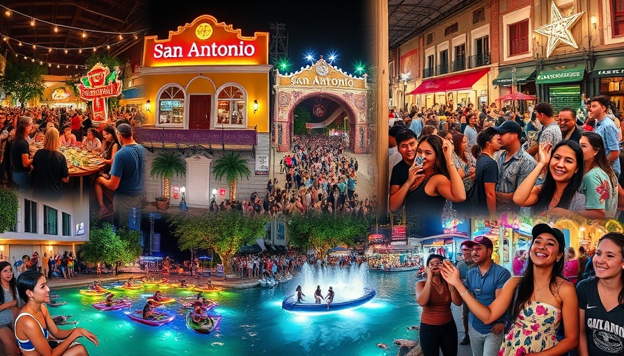 San Antonio events calendar collage with diverse activities.