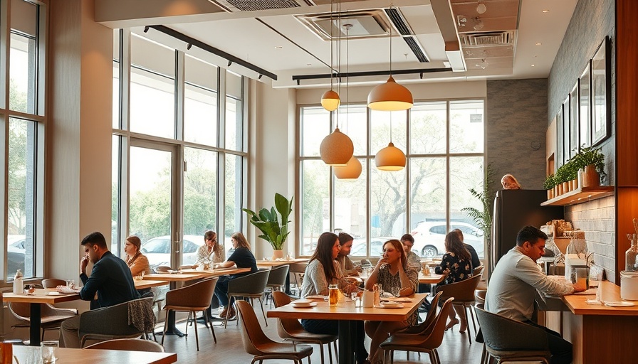 Modern breakfast cafe interior with cozy, inviting atmosphere in Plano.