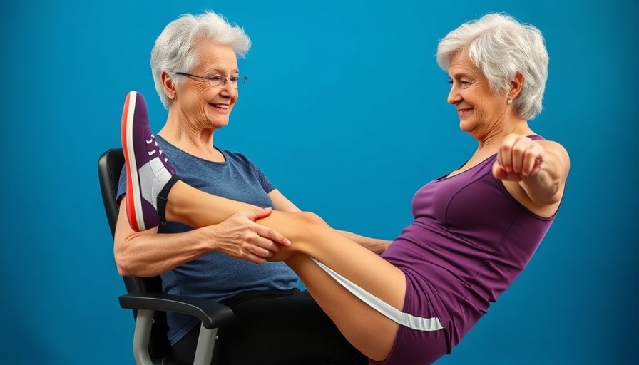 Elderly woman doing seated leg lifts for leg strength exercise.