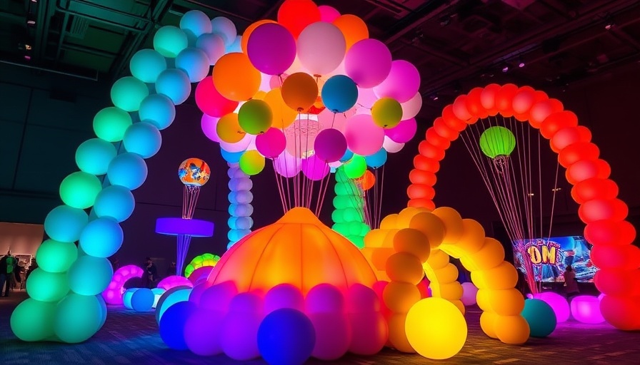 Colorful domes and arches at an interactive balloon art museum.