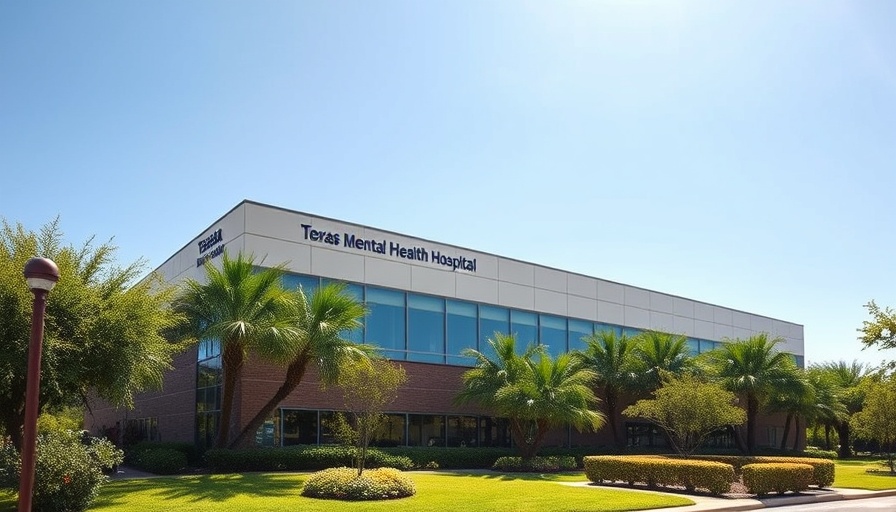 Texas mental health hospital exterior with modern architecture
