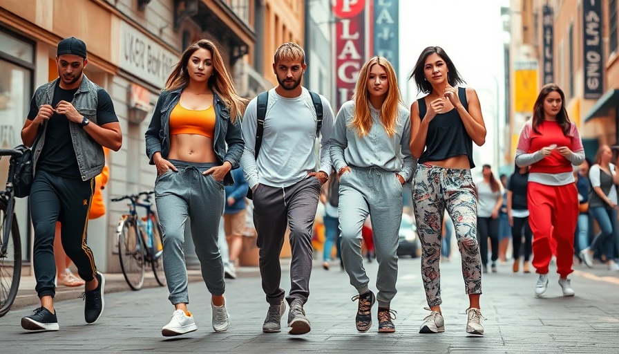 Urban fashion featuring the best sweatpants of 2025 in dynamic city setting.