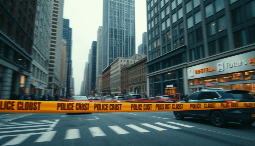 Midtown shooting news scene with police activity and city streets.