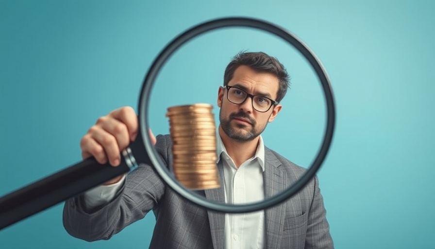 Small business San Antonio concept with magnifying glass and coins.