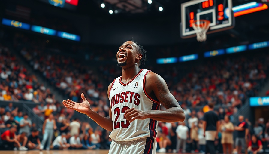 NBA highlights scene with player warming up, vibrant stadium.