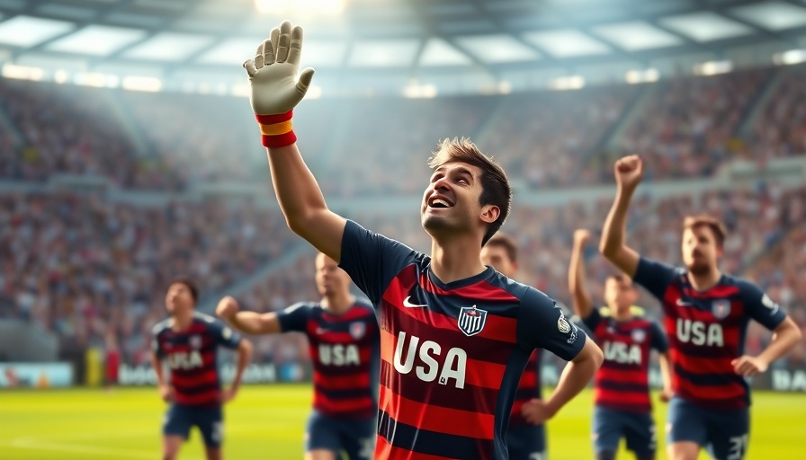 US soccer player cheering at USMNT World Cup 2026 celebration