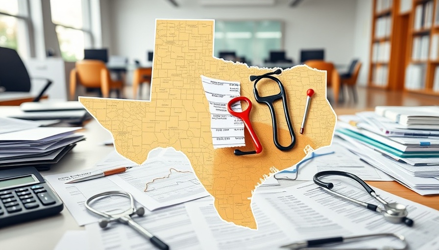 Texas public health funding cuts concept with symbolic imagery.