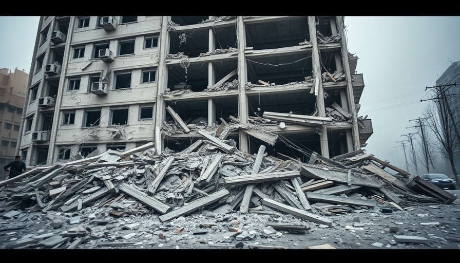 Dominican nightclub collapse debris with scattered emergency response.