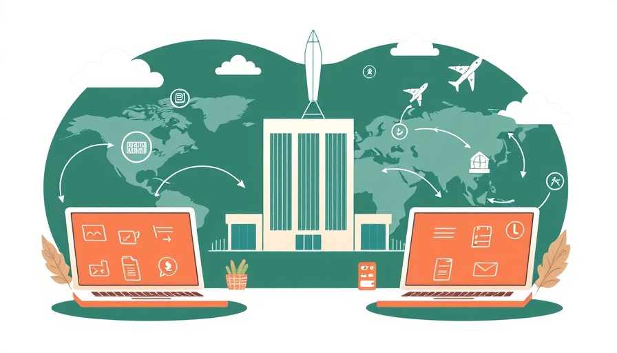 Illustration of mental health accommodations for employees with remote work and global connectivity symbols.