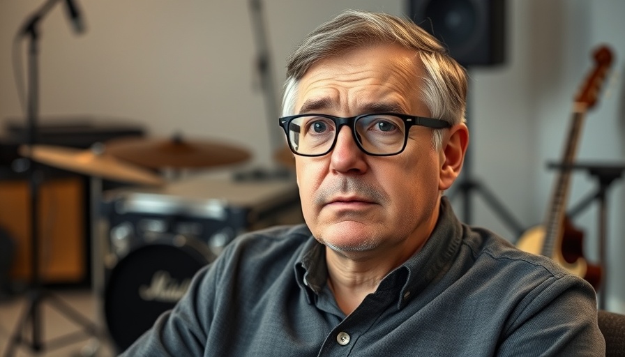Middle-aged man in glasses during an interview, discussing hearing loss.