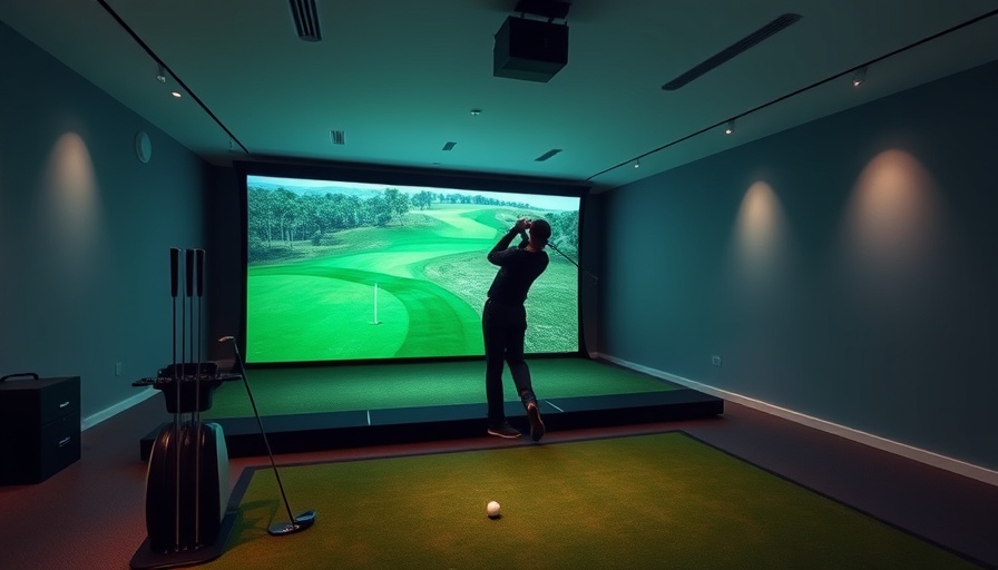 Modern golf simulator setup in Argyle with high-tech features.