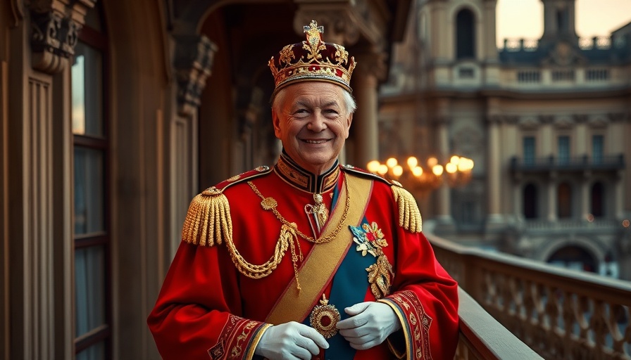 King Charles III's official birthday celebration on ornate balcony.
