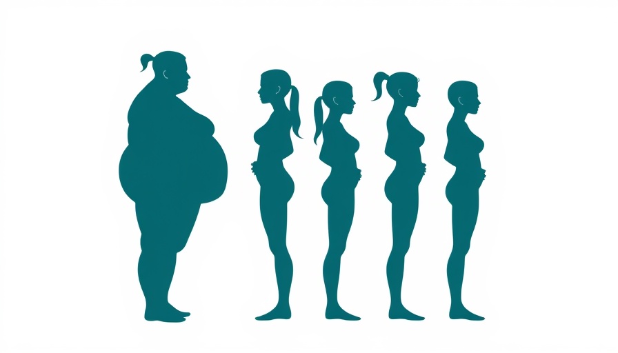Illustration of weight loss transformation stages.