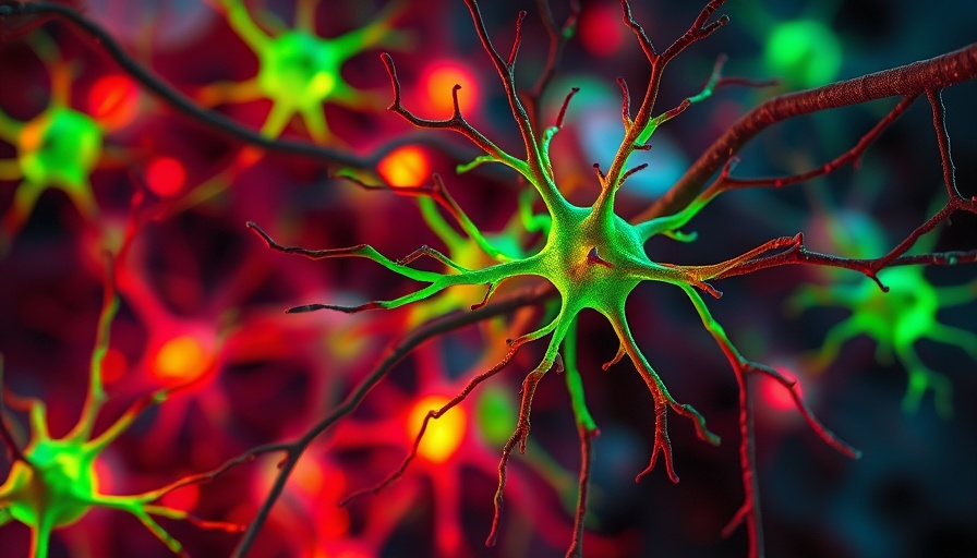 Colorful microscopic neurons for brain health and wellness