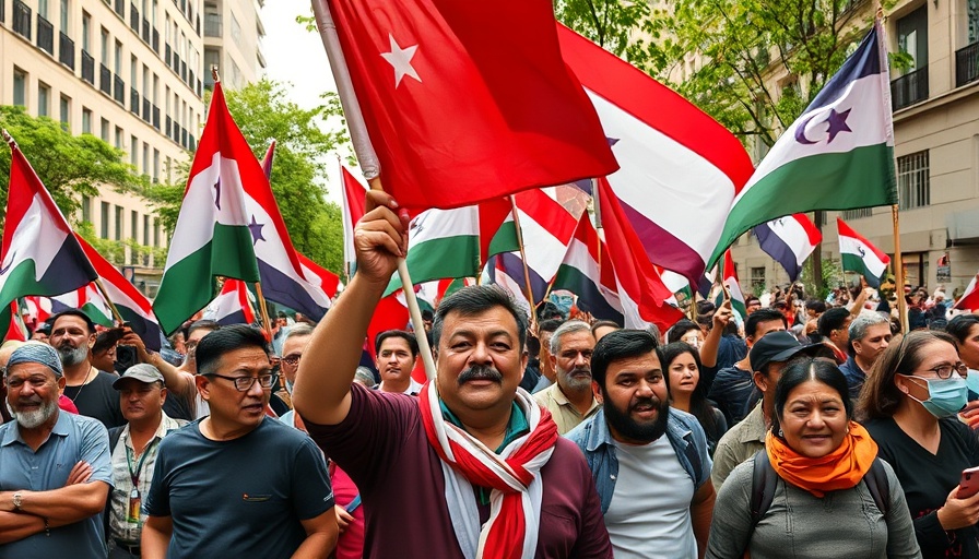 Anti-Trump protests showing contrasting flags and expressions, split scene.