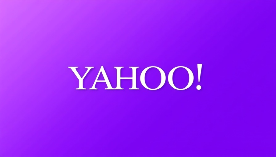 Vibrant Yahoo logo on a purple gradient background