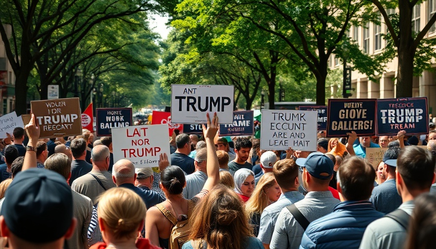 San Antonio protest against Trump administration, diverse crowd with signs.