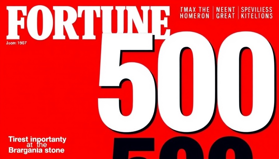Fortune 500 issue cover with bold design, red background.