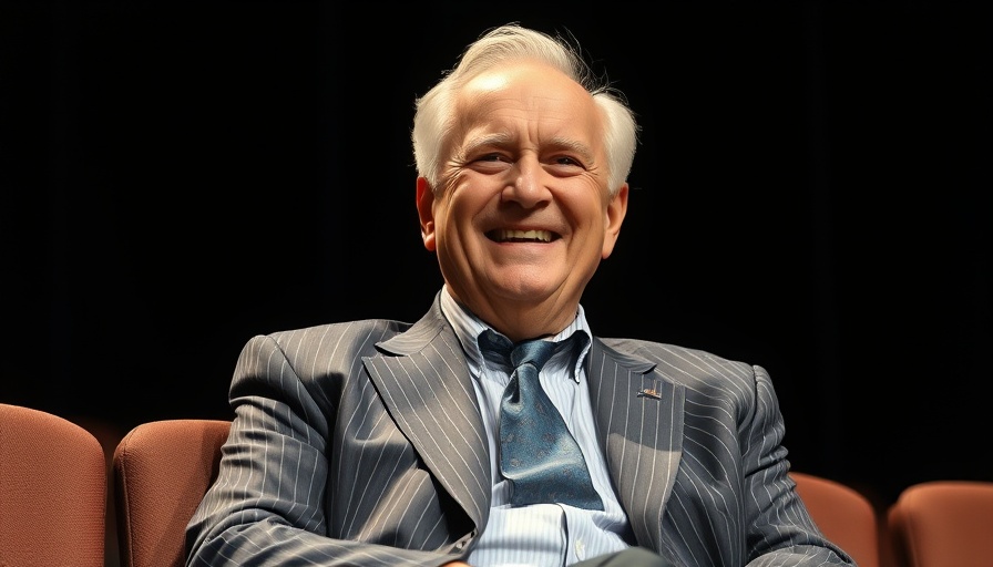 Portrait of elderly man in suit smiling on stage, Leonard Lauder obituary