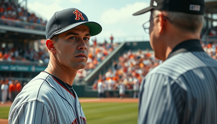 Baseball player reacts to umpire's call on the field.