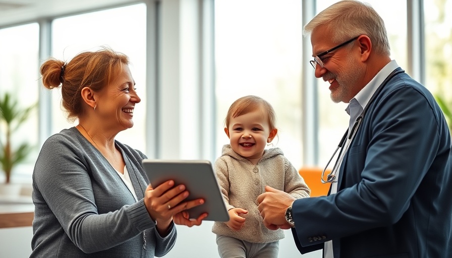Doctor assisting mother and child, eliminating obstacles to delivering patient care.