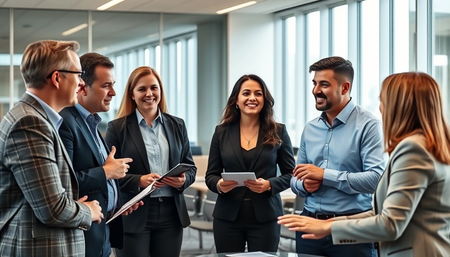 Professionals discussing in a modern conference room, life sciences dominance theme.