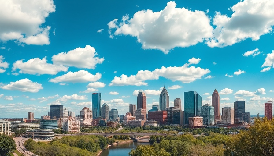 Downtown Austin, modern skyline with river and green parks, austin lifestyle.