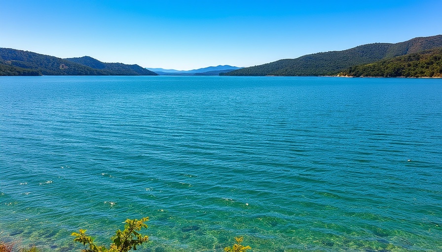 Expansive Texas reservoir for water supply management under clear skies.
