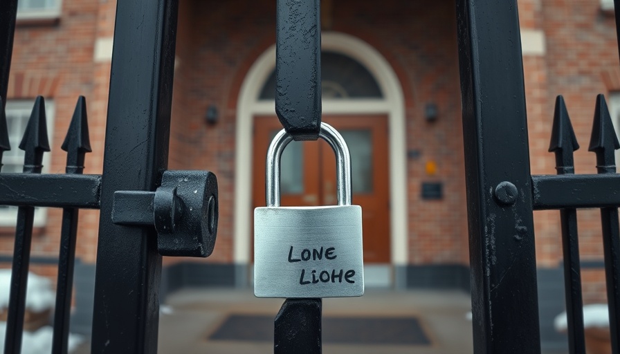 Locked gate at a Massachusetts school entrance symbolizing restrictions.