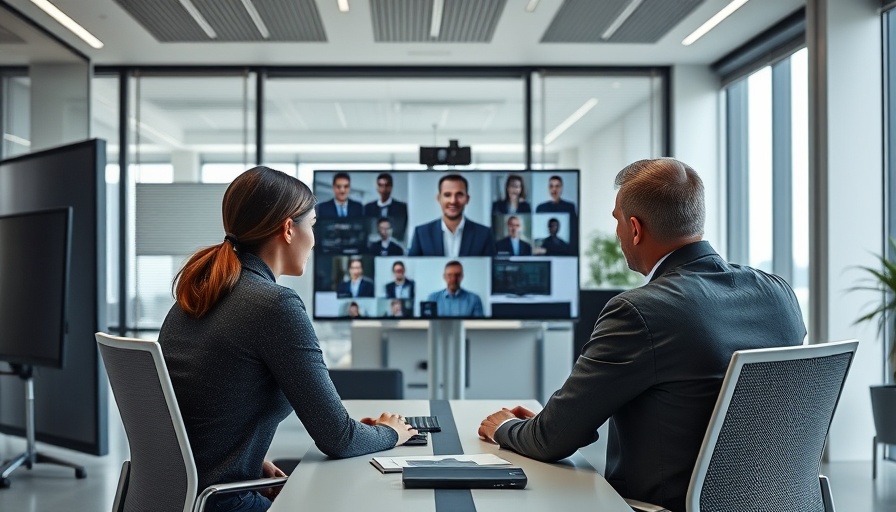 Video call in a modern office with professional ambiance