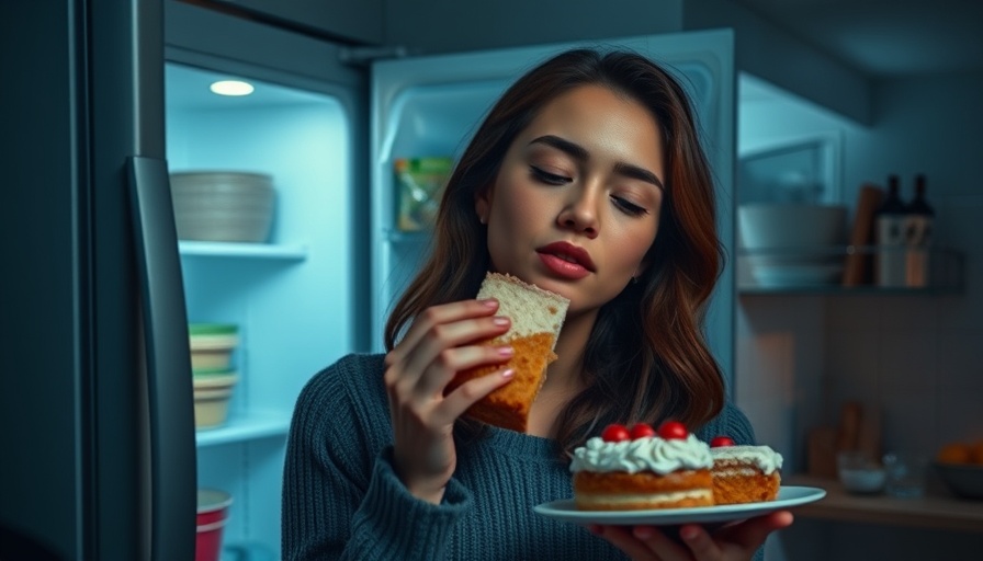 Young woman enjoying cake, illustrating meal memory neurons in action.