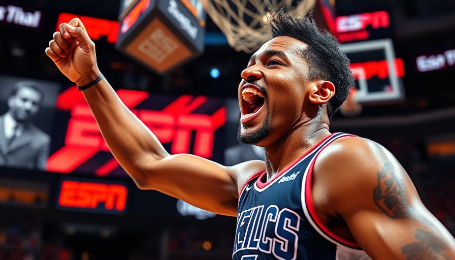 NBA playoffs excitement, basketball player celebrating, ESPN analysis.