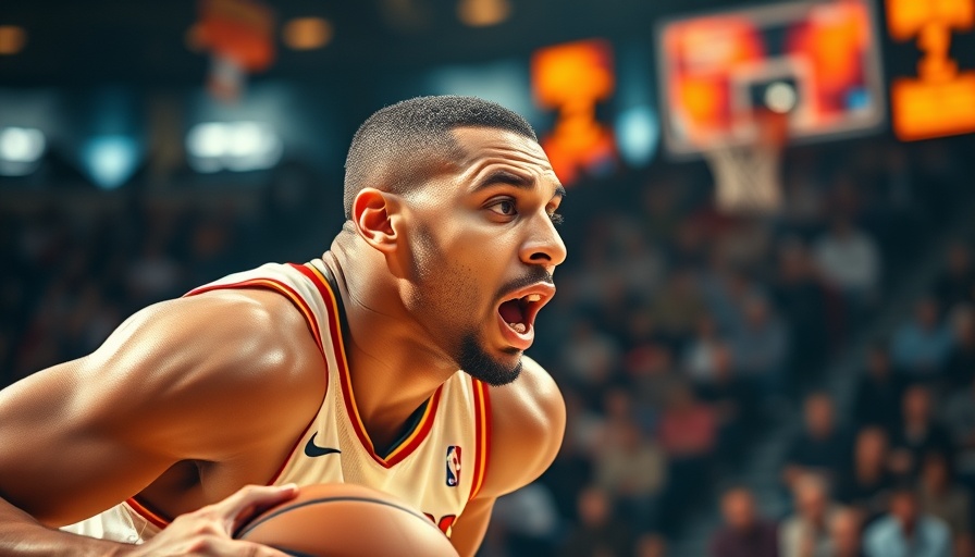 Intense NBA playoffs action with a focused player, game reaction.