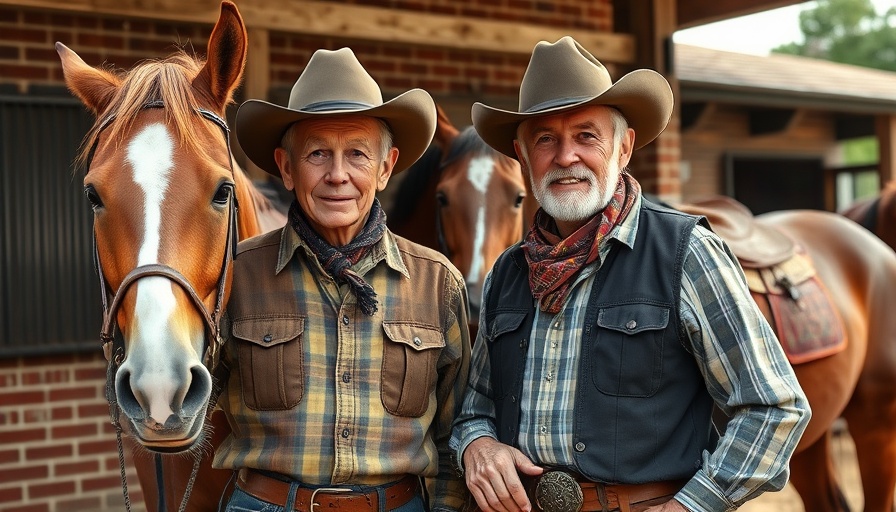 People in cowboy attire with horses at a Houston event.