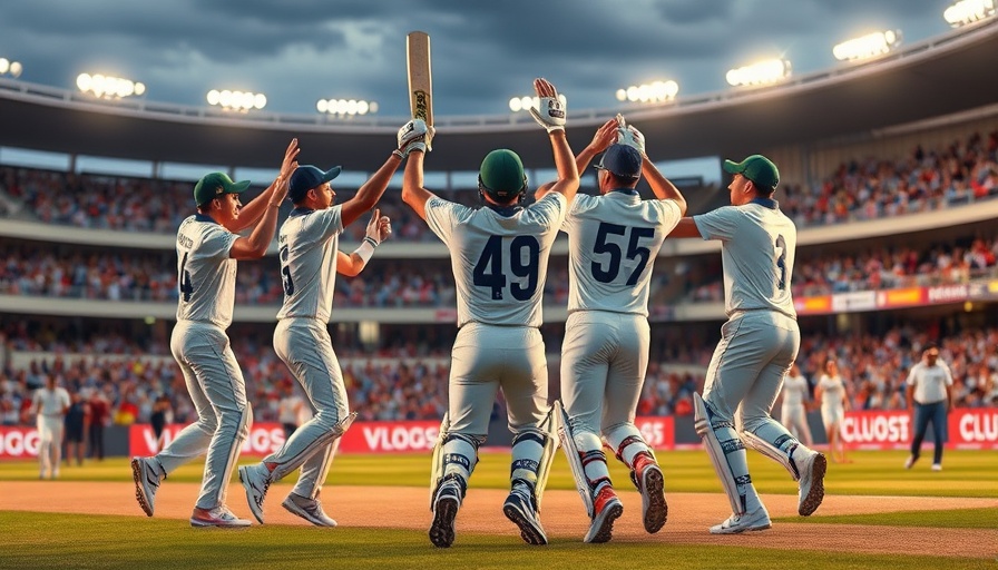 Unicorns Beat MI New York: Cricket victory celebration under stadium lights.