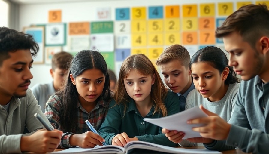 Texas students collaboratively tackling math challenges in a classroom.